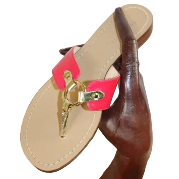 Kate Spade New York Pink And Gold Patent Slip-On Thong Style Sandal, Siz… - Picture 5 of 8